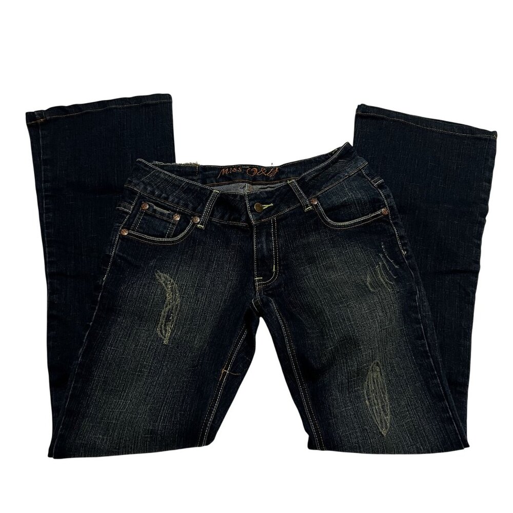 Miss O&Y Women's Embellished Denim Jeans With Rhinestone Pocket Detailing